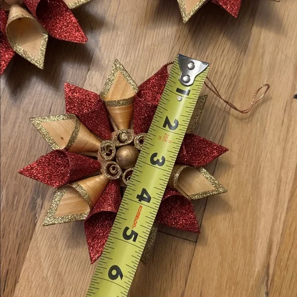 NWOT 3 Vintage Martha Stewart Everyday Festive Red & Gold Holiday Ornaments - Picture 3 of 4